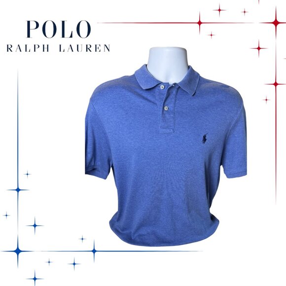 Polo Ralph Lauren Other - Polo Ralph Lauren Men's Med Interlock Polo Shirt Heather Blue, Soft Cotton